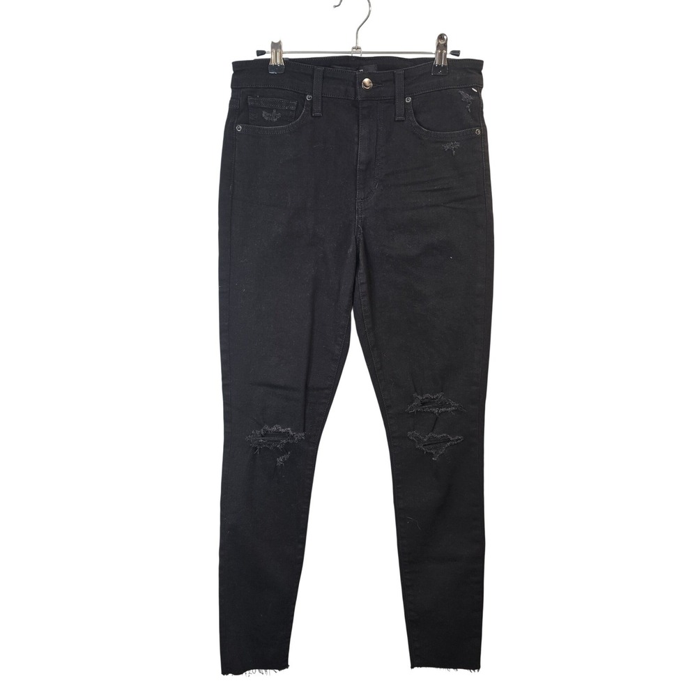 Joe's Jeans High Rise Skinny Ankle Women 28 Black NWT Distressed Flawless
